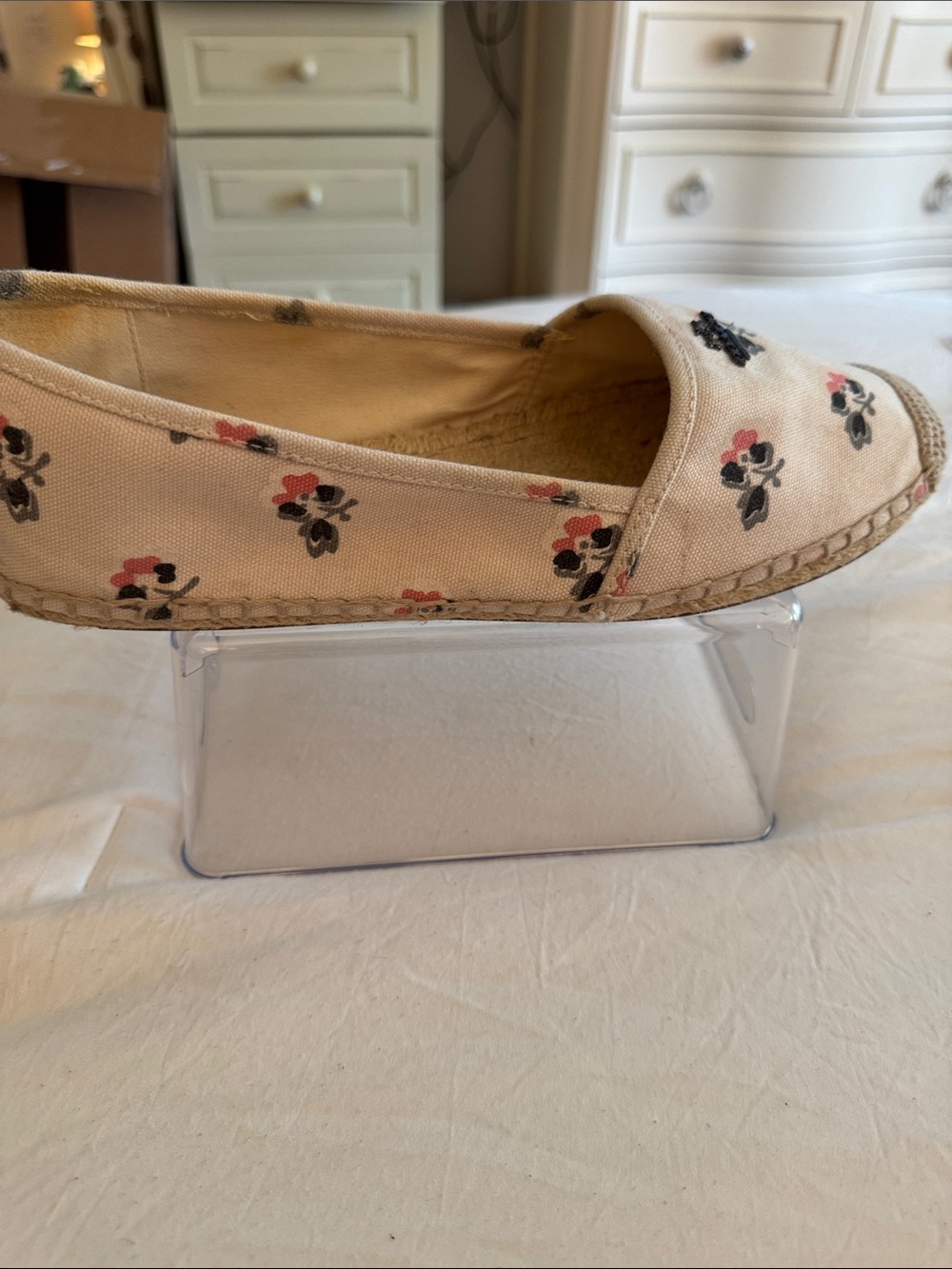 Coach Floral Canvas Espadrilles in Beige, Pink, Black - Picture 3 of 16